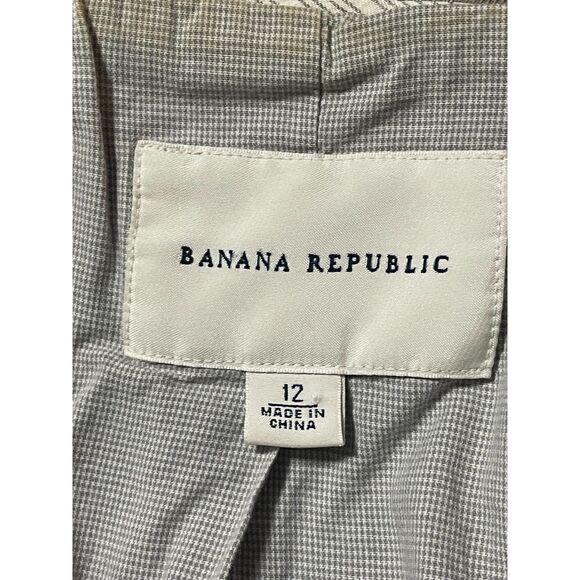 Banana Republic Khaki Trench Jacket Women Size 12 Cotton Double Breasted - Picture 3 of 15